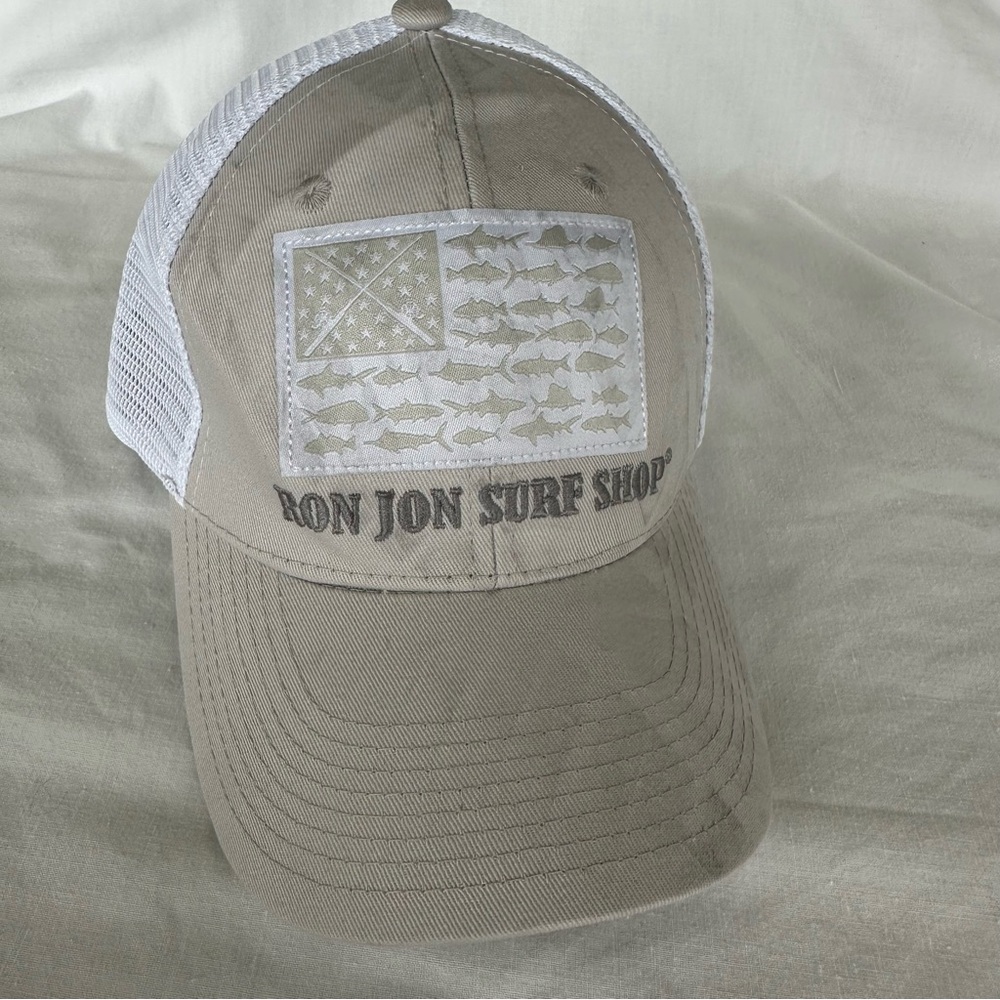 Ron Jon Surf Shop Tan and White Cap